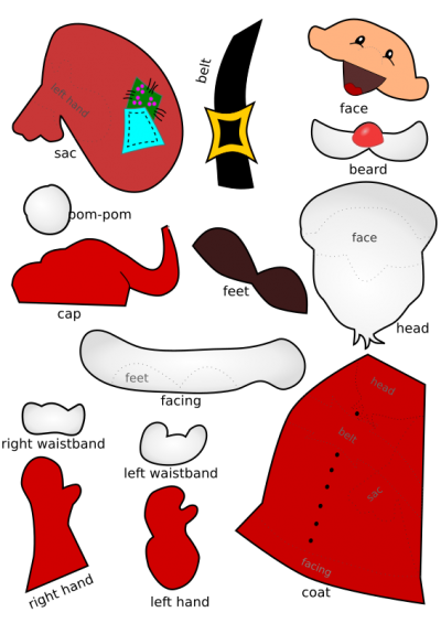 Clipart Santa Claus Handicraft Sheet Png PNG Images
