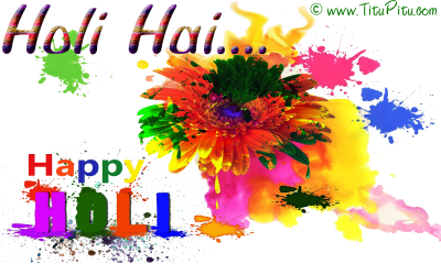 Paint Splash Happy Holi Text Photo PNG Images