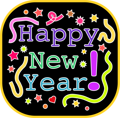 Happy New Year Black And Colorful Images PNG Images