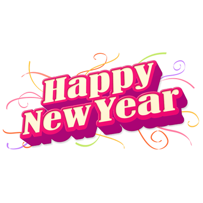 Happy New Year Purple Transparent Png PNG Images