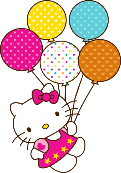 Holding Balloons Beautiful Hello Kitty Transparent Free PNG Images