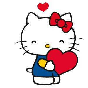With Heart In Hand Happy Hello Kitty Free Download PNG Images