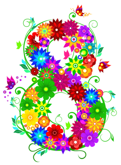 Colorful Flowers For March 8 Png PNG Images