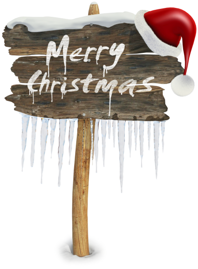 Merry Christmas Sign Wood With Christmas Hat PNG PNG Images