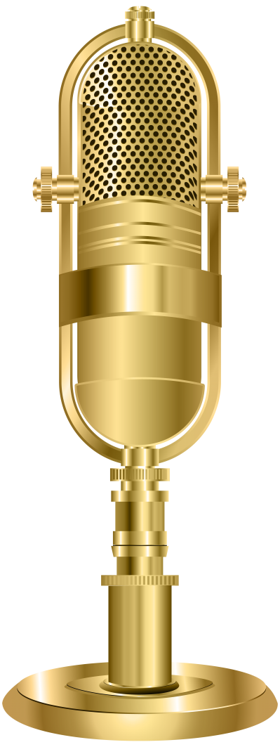 Gold Old Microphone Transparent Background PNG Images