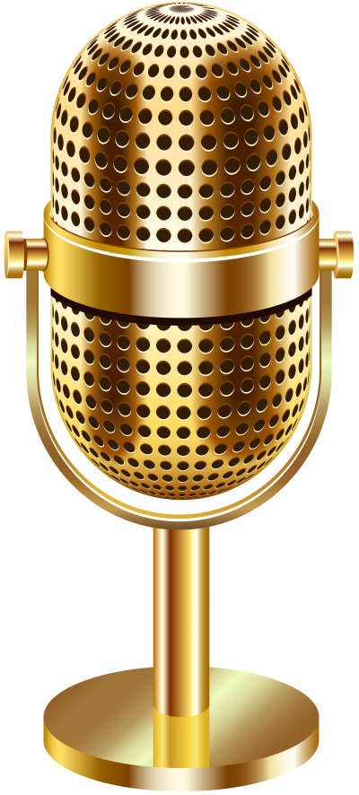 Gold Singer Microphones Transparent Background PNG Images