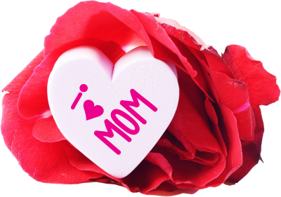 Love Mom Heart And A Rose Png Pictures PNG Images