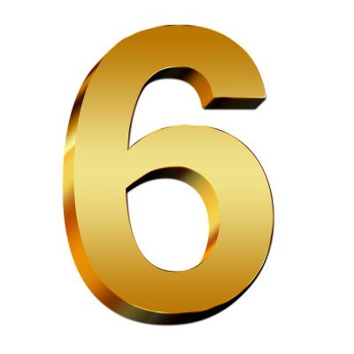 Gold Six Number Png Clipart PNG Images