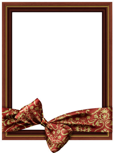 Brown Png Classic Transparent Frame With Ribbon PNG Images