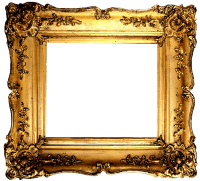 Gold Color Square Photo Frame With Black Border Png Free PNG Images