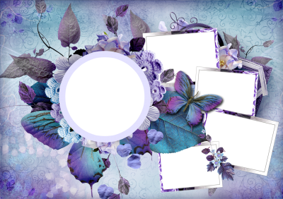 Purple Themed Blank Papers And Elegant Flowers Png Transparent PNG Images
