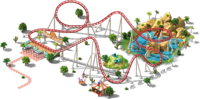 Amusement Park Roller Coaster Png PNG Images