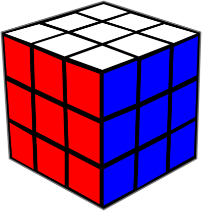 Rubiks Cube White And Blue Background PNG Images
