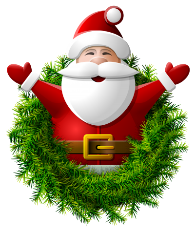 High Quality Santa Claus With A Wreath Transparent Background PNG Images