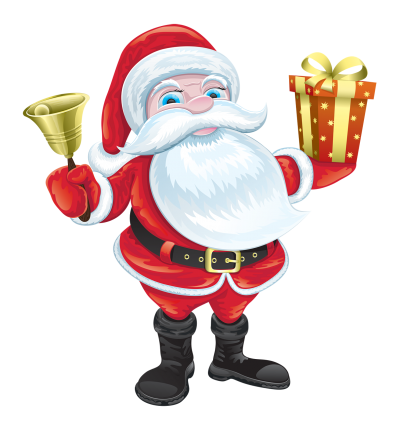 Santa Claus Holding A Bag And Gift Package Png Hd PNG Images