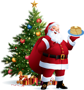 Santa Claus With Gift Packages In Front Of Christmas Tree Png Clipart PNG Images