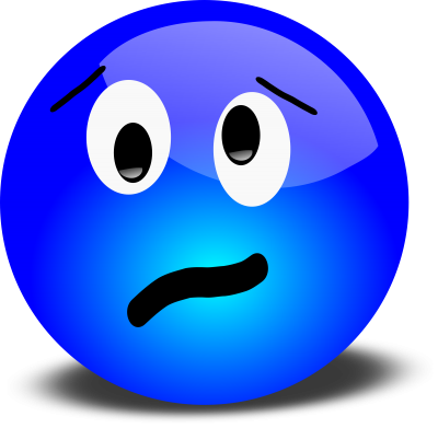 Blue Unhappy Smiley Face Clip Art Icon Clipart PNG Images