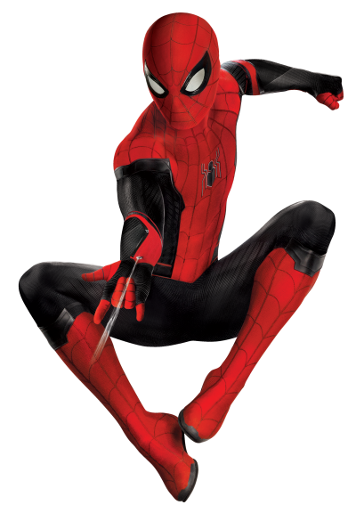 Spiderman Photo In Black Red Costume PNG Images