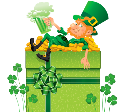 St Patricks Day Decor With Shamrocks And Leprechaun Picture Hd Download PNG Images