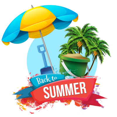 Back To Summer Clipart Background Photo With Text PNG Images
