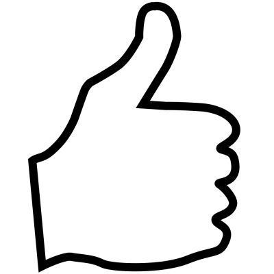 White Black Thumbs Up Graphics Transparent Free PNG Images
