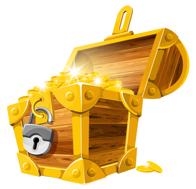 Gold Treasure Chest Clipart PNG Images