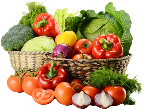 All Fruits And Vegetables In Basket Background Transparent PNG Images