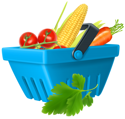 Blue Vegetable Basket Png Icon PNG Images