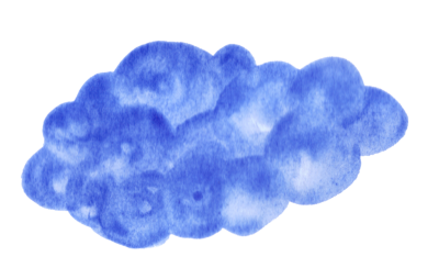 Cloud Drawing in Navy Blue Watercolor Background Png PNG Images