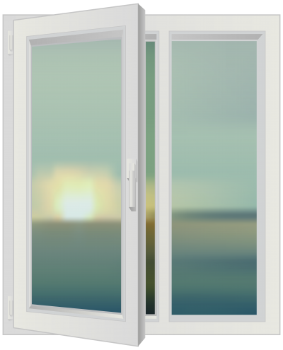 Sunrise View White Window Transparent Background PNG Images