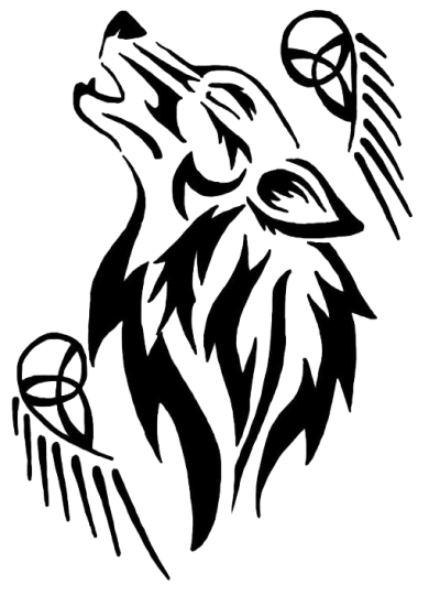 Tribal Wolf Tattoo Png PNG Images