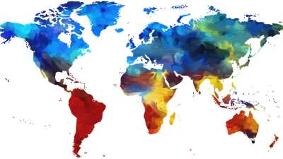Colorful World Wide Map Png PNG Images